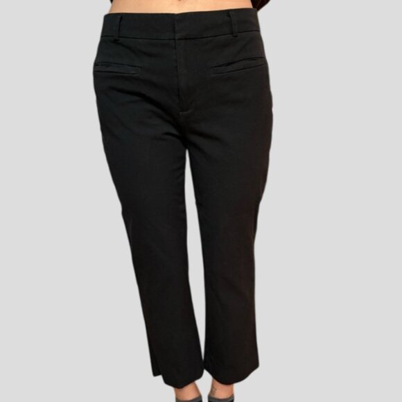 Anthropolgie Maeve Black Mid Rise Crop Ankle Stretch Dress Pants - Picture 1 of 14
